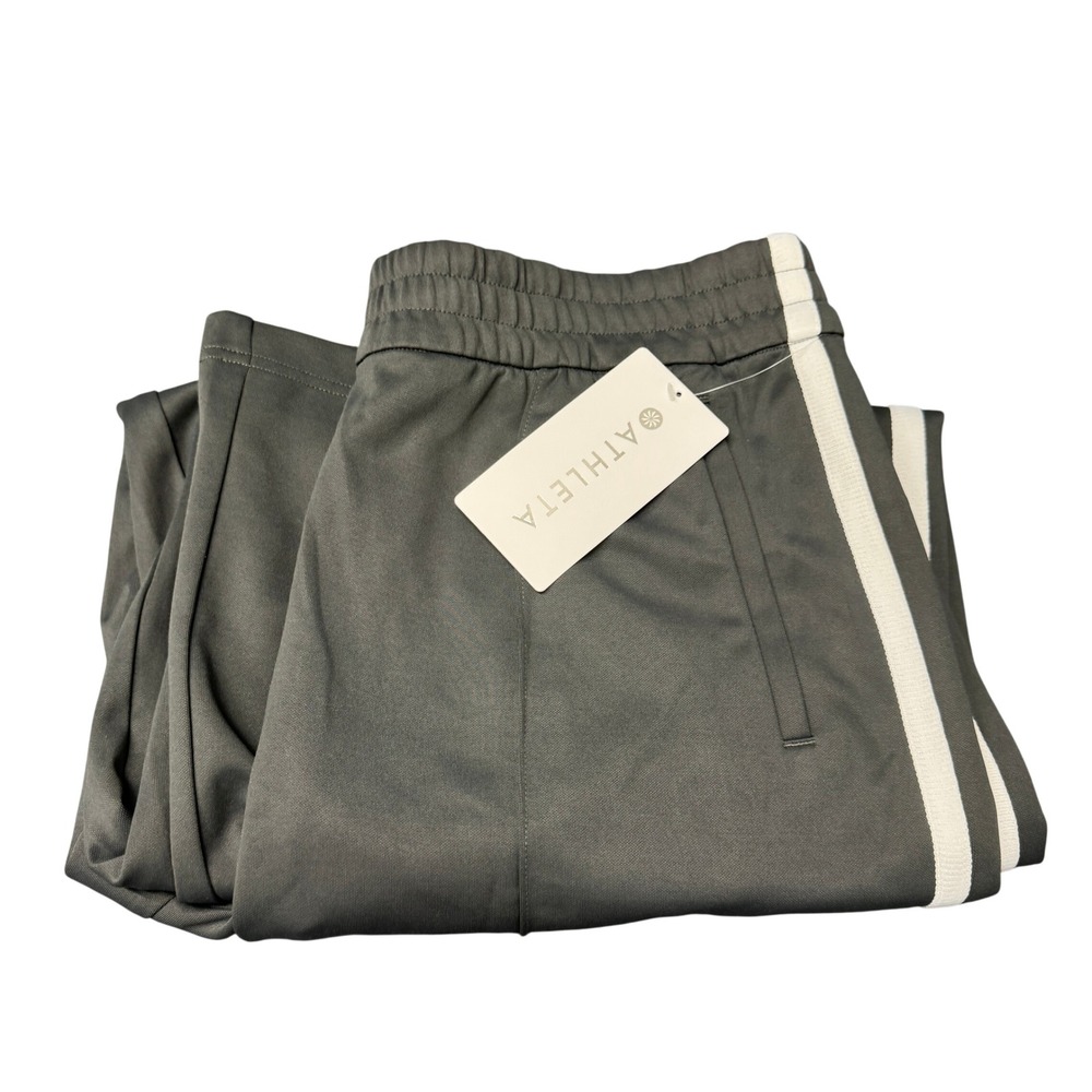 Athleta Track Pant Womens Large L Tempo Wide Leg Gray High‎ Rise Athleisure NEW